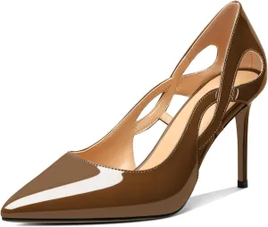 Mettesally Womens High Heel Pumps Pointed Closed Toe Heeled Shoes Stiletto High Heels Slip On Cross Strap Dress Party Shoes