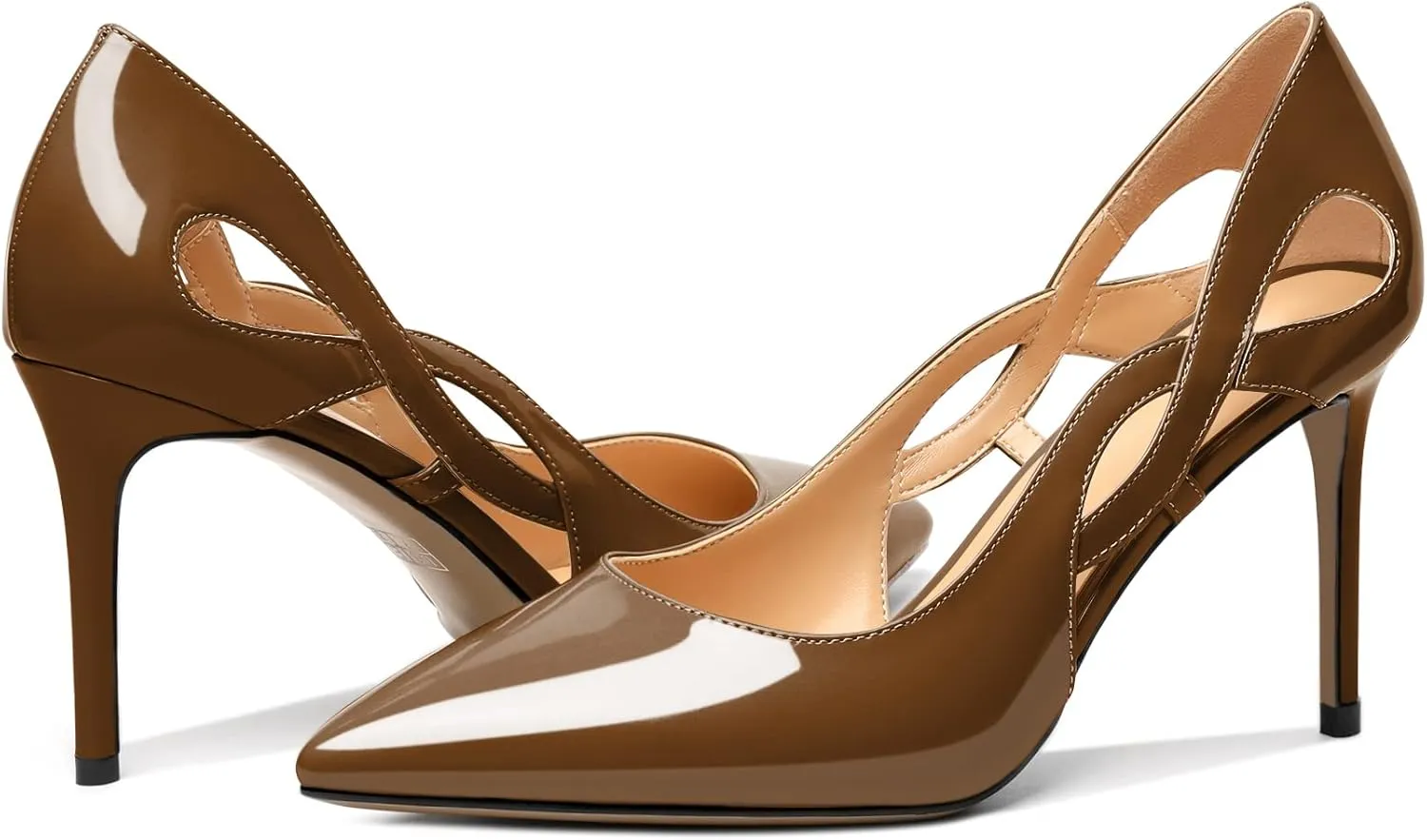 Mettesally Womens High Heel Pumps Pointed Closed Toe Heeled Shoes Stiletto High Heels Slip On Cross Strap Dress Party Shoes