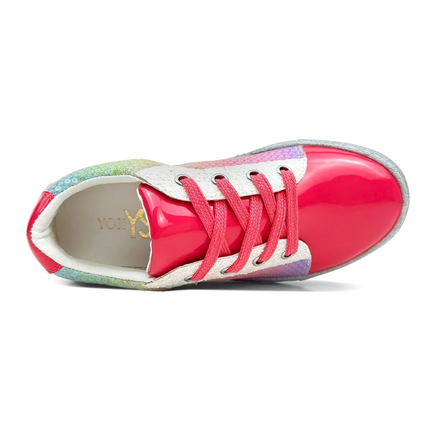 Miss Harper Sneaker in Pink Sequin - Kids from Yosi Samra