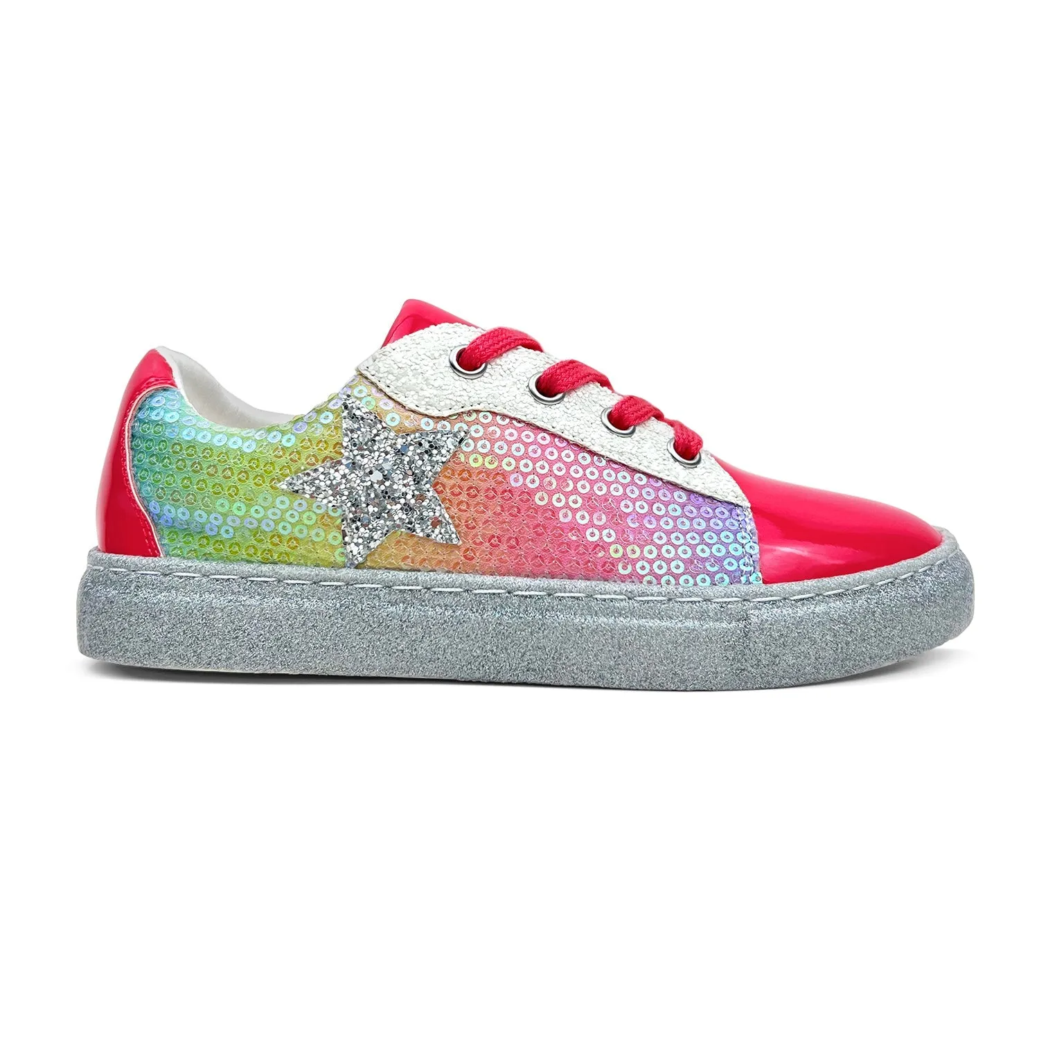 Miss Harper Sneaker in Pink Sequin - Kids from Yosi Samra