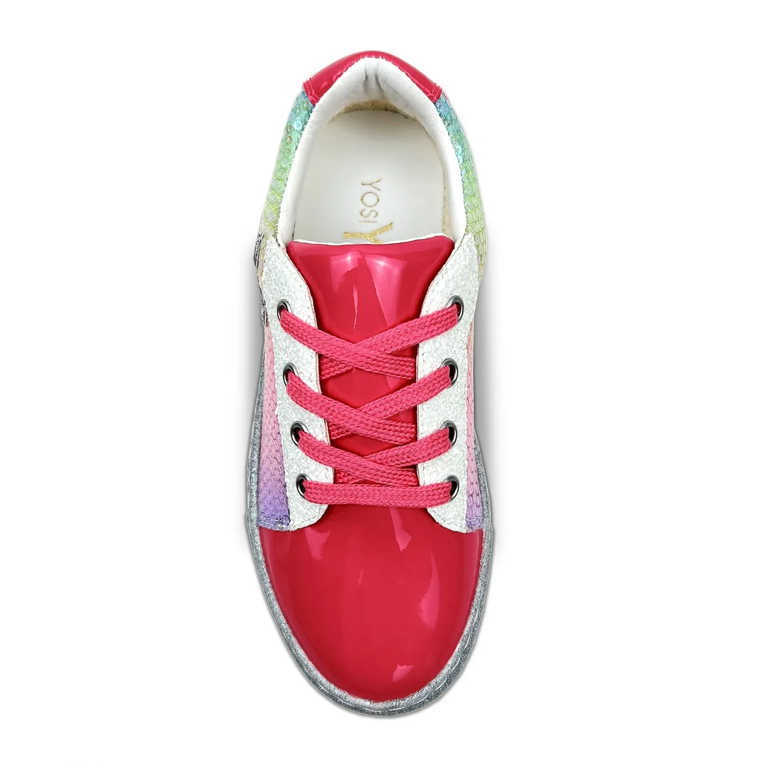 Miss Harper Sneaker in Pink Sequin - Kids from Yosi Samra