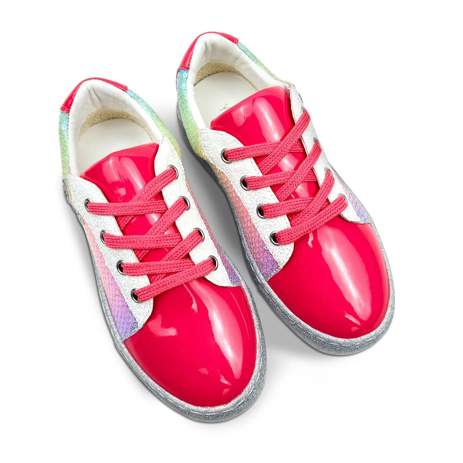 Miss Harper Sneaker in Pink Sequin - Kids from Yosi Samra