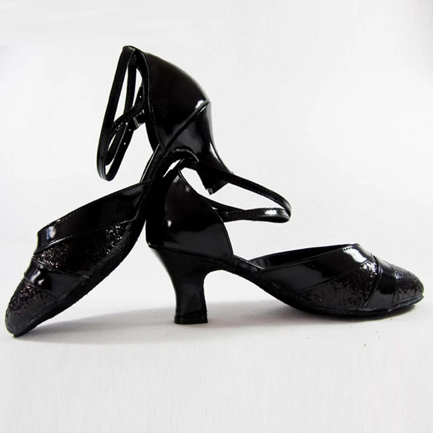 oiangi Womens Glitter Latin Dance Shoes Fashion Sequins Ballroom Salsa Tango Professional Performance Practice Dancing Shoes Trendy Ankle Straps Buckle Sandals