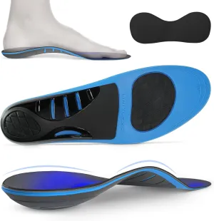 Performance Insoles for Sports, Running, and Fitness - Dynamic Arch Support - Gel Shock Absorption - Plantar Fasciitis - Pain Relief Orthotics - Men & Woman (Medium)