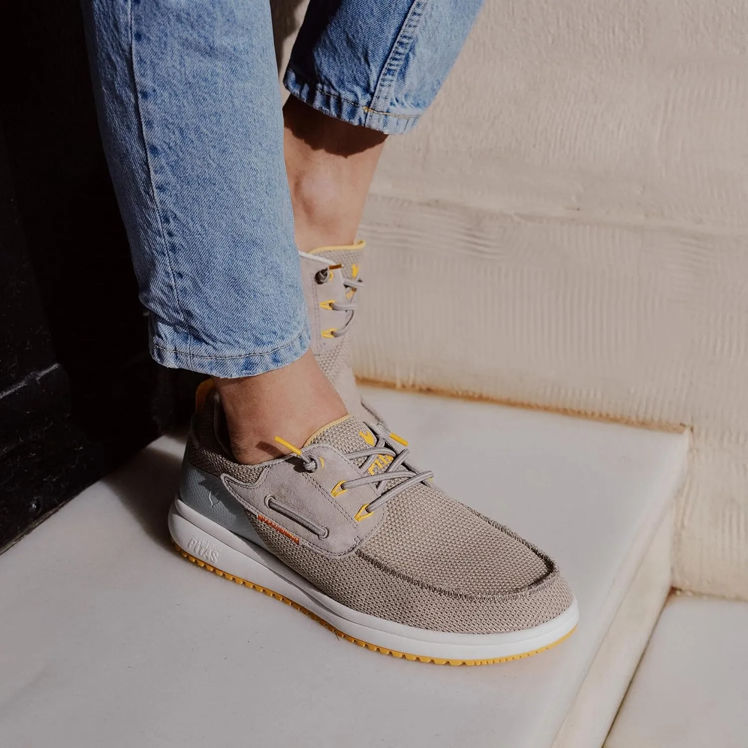 PITAS Bay Mens Loafers | Casual Slip-On Shoes | Breathable & Comfortable Loafers for Men | Khaki
