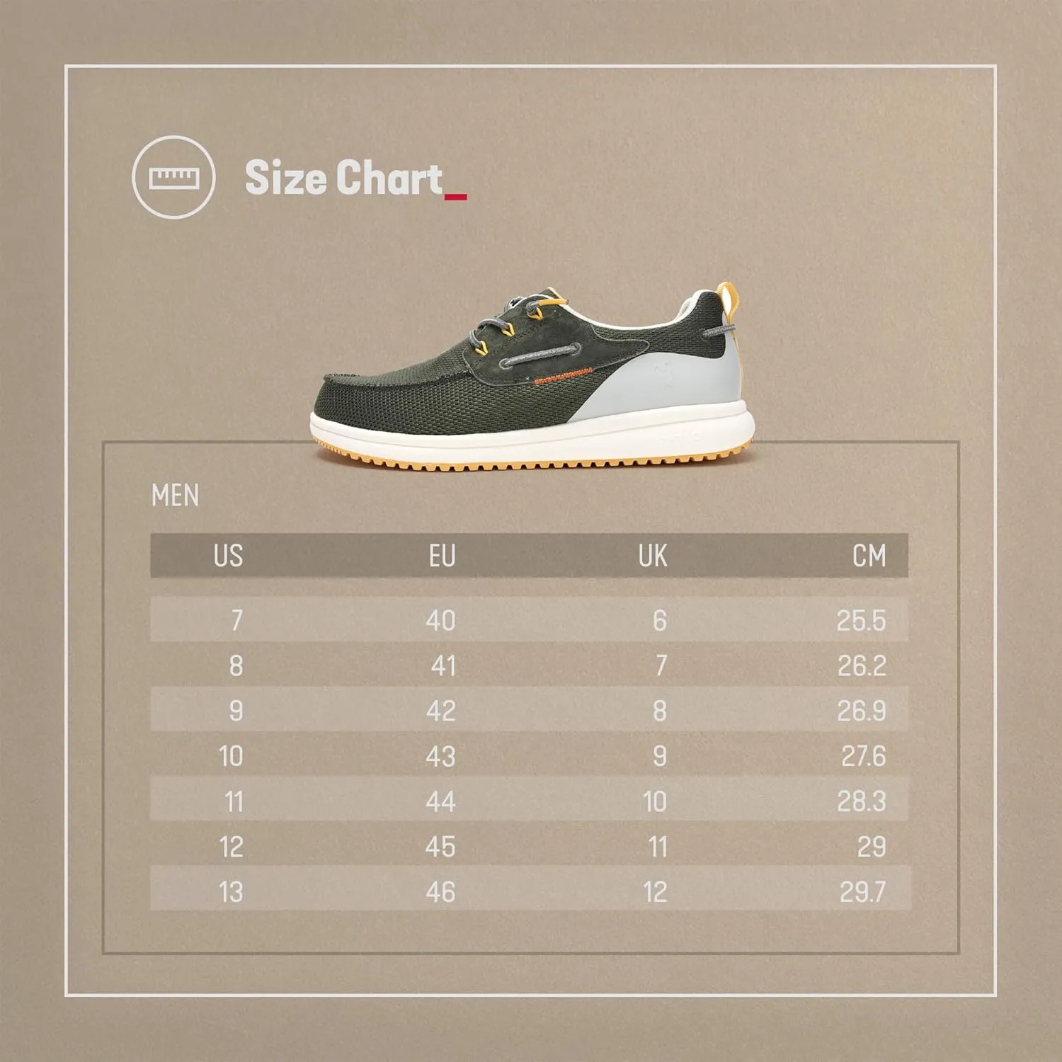 PITAS Bay Mens Loafers | Casual Slip-On Shoes | Breathable & Comfortable Loafers for Men | Khaki