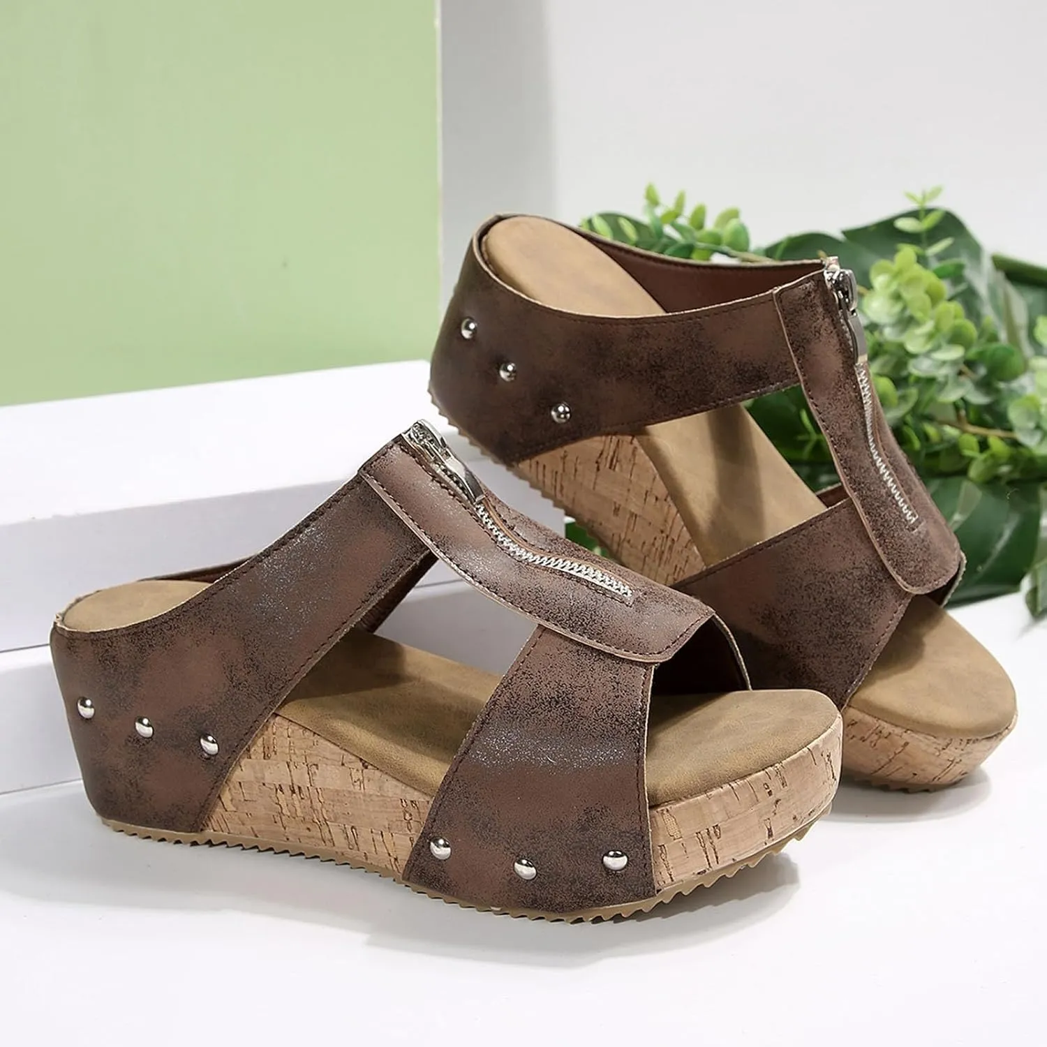 Platform Wedge Sandals for Women Open Toe Orthopedic Slip on Summer Dress Breathable Slippers Arch Support Elegant Comfortable Walking 2025 Stylish Sandals