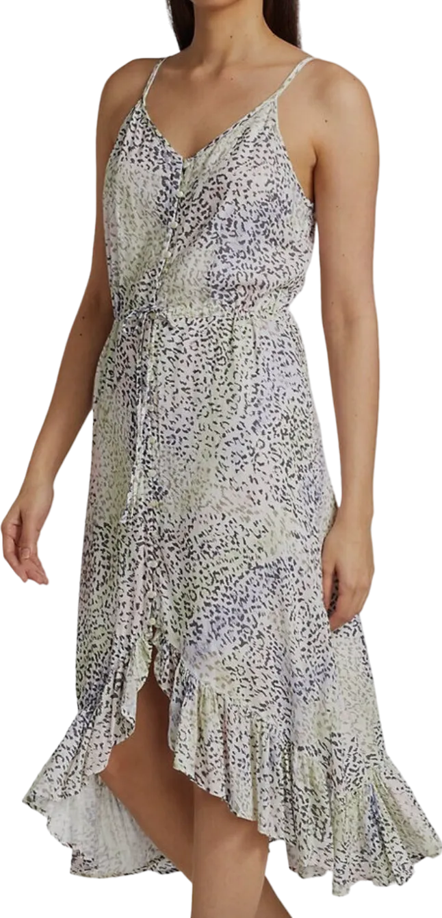 Rails White Frida Linen Mix Dress - Rainbow Cheetah UK S