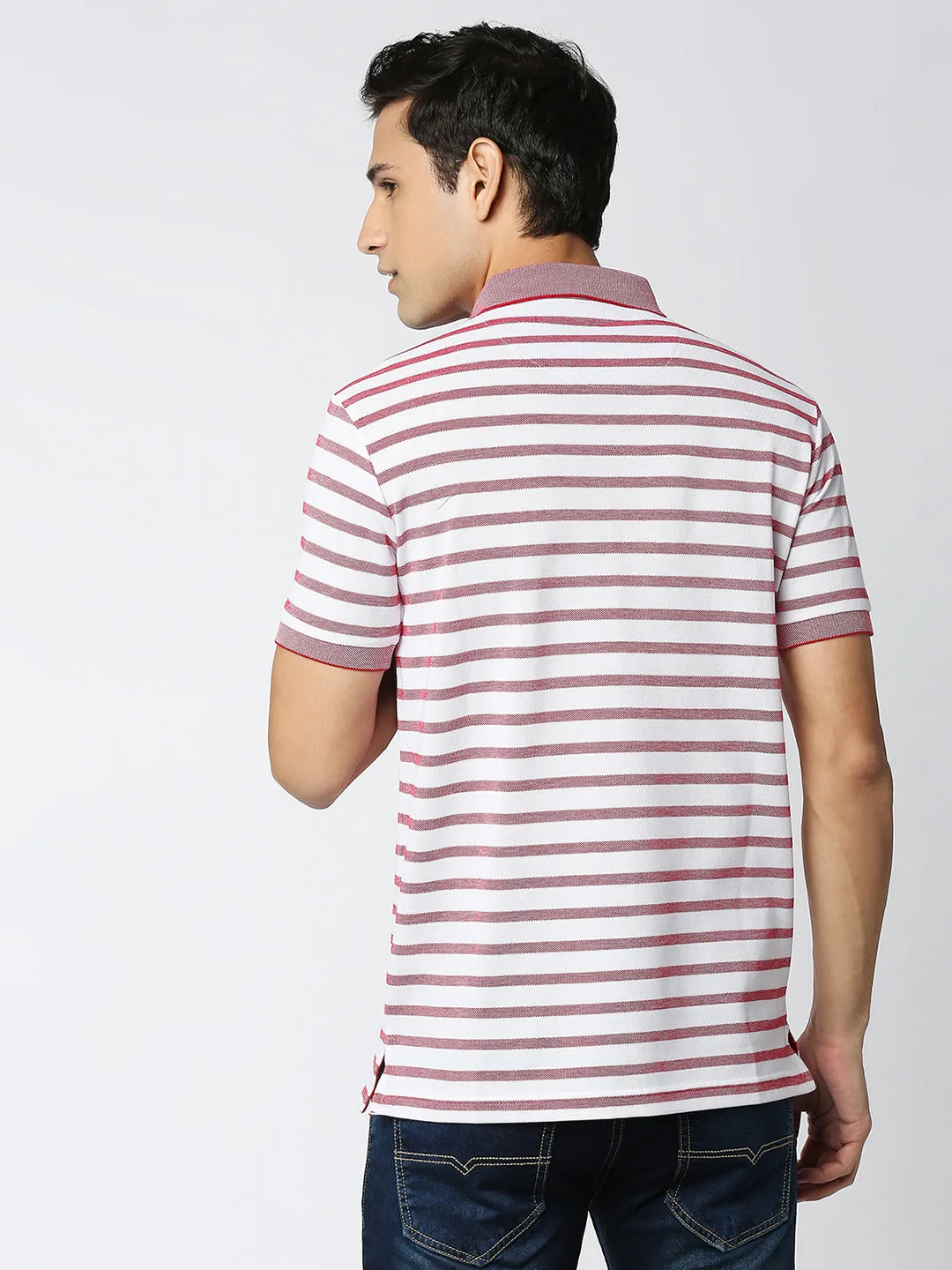 Red Striped Polo T-shirt