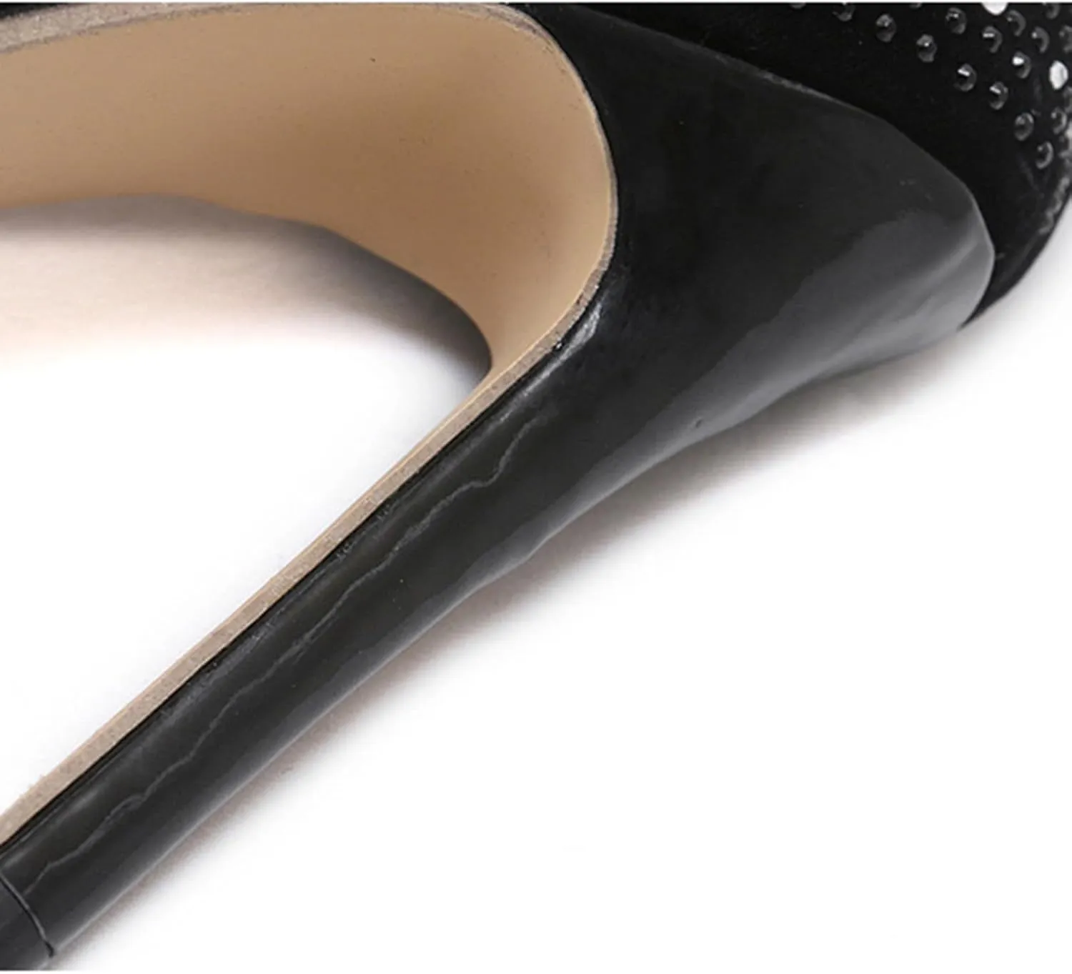 Slip on Elegant Pumps Fashionable Rhinestone Fish Mouth Hollow Stiletto Women's Belt High Heel Sandals Shoes