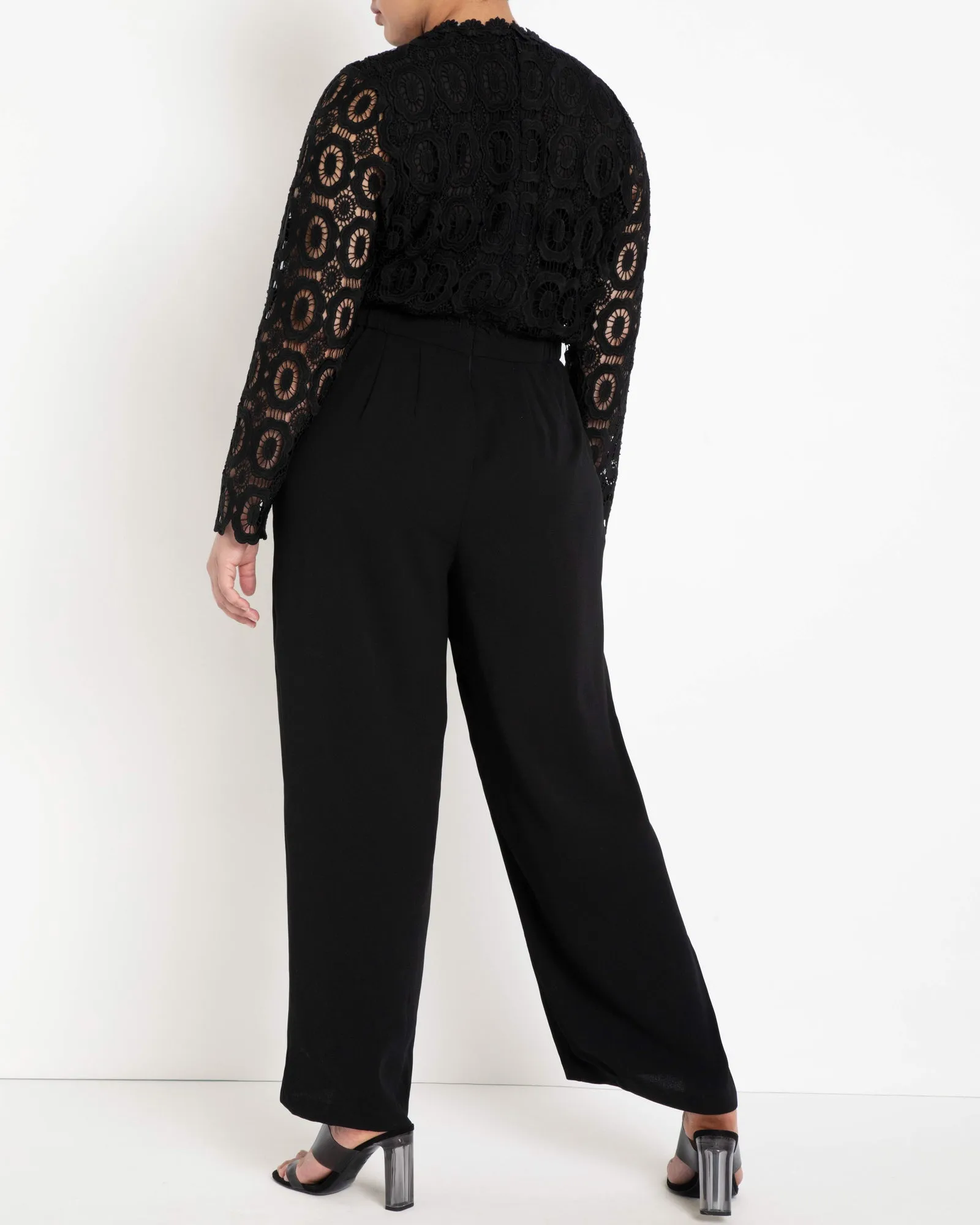 Sunny Night Out Lace Jumpsuit | Black