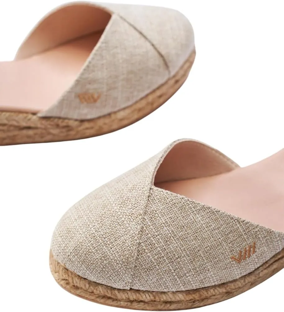 Viscata Pubol Espadrille Canvas Low Wedges with Ankle Strap Spain Handmade 2 Heel Women's Sandals with Breathable Organic Cotton Canvas and 100% Natural Jute for all Occasions: Casual, Work, Party