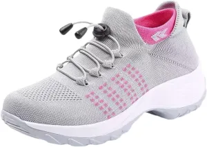 Walking Shoes Sock Sneakers Mesh Slip On Air Cushion Lady Girls Modern Jazz Dance Easy Shoes Platform Loafers