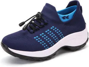 Walking Shoes Sock Sneakers Mesh Slip On Air Cushion Lady Girls Modern Jazz Dance Easy Shoes Platform Loafers