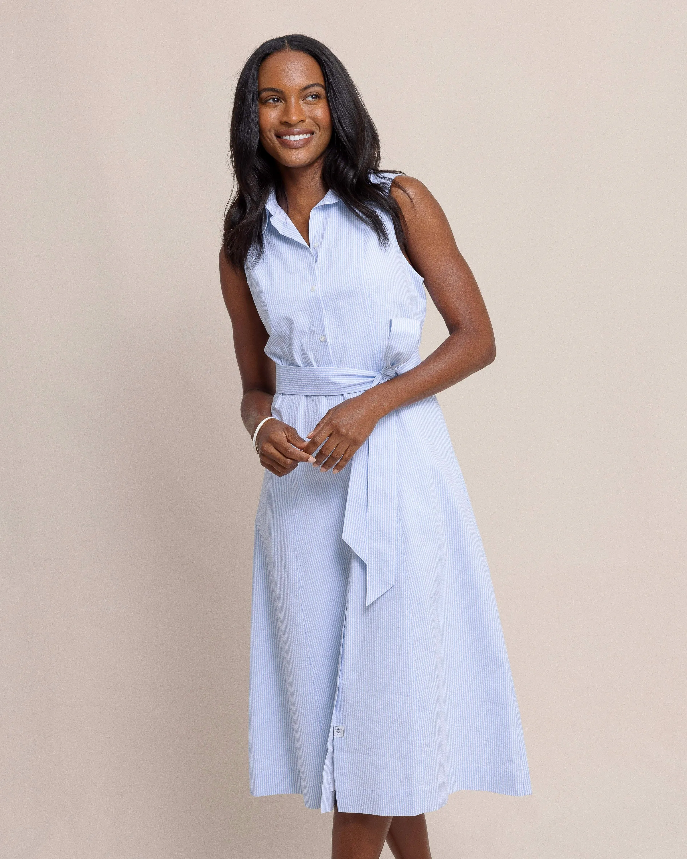 Whitley Seersucker Midi Dress