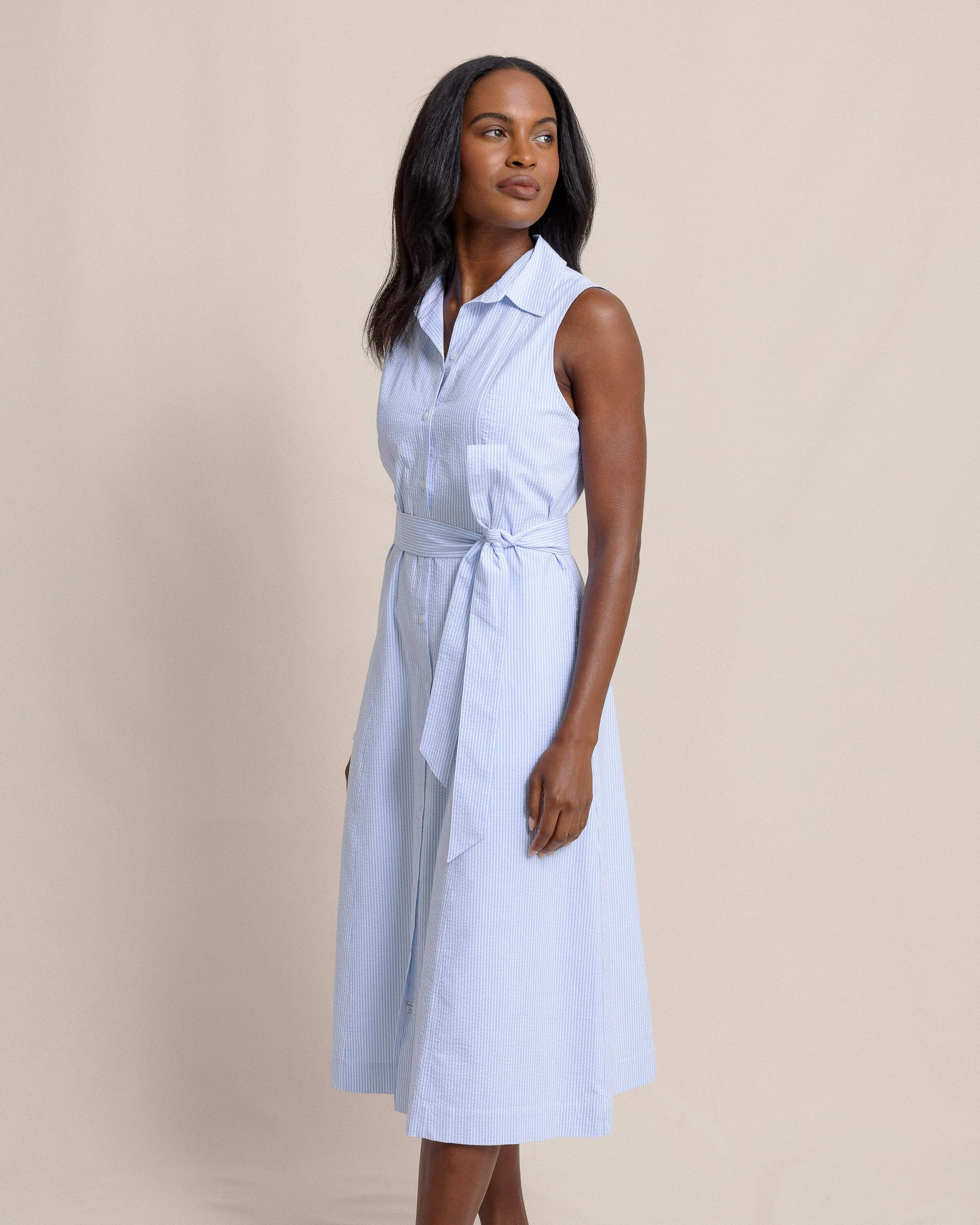 Whitley Seersucker Midi Dress