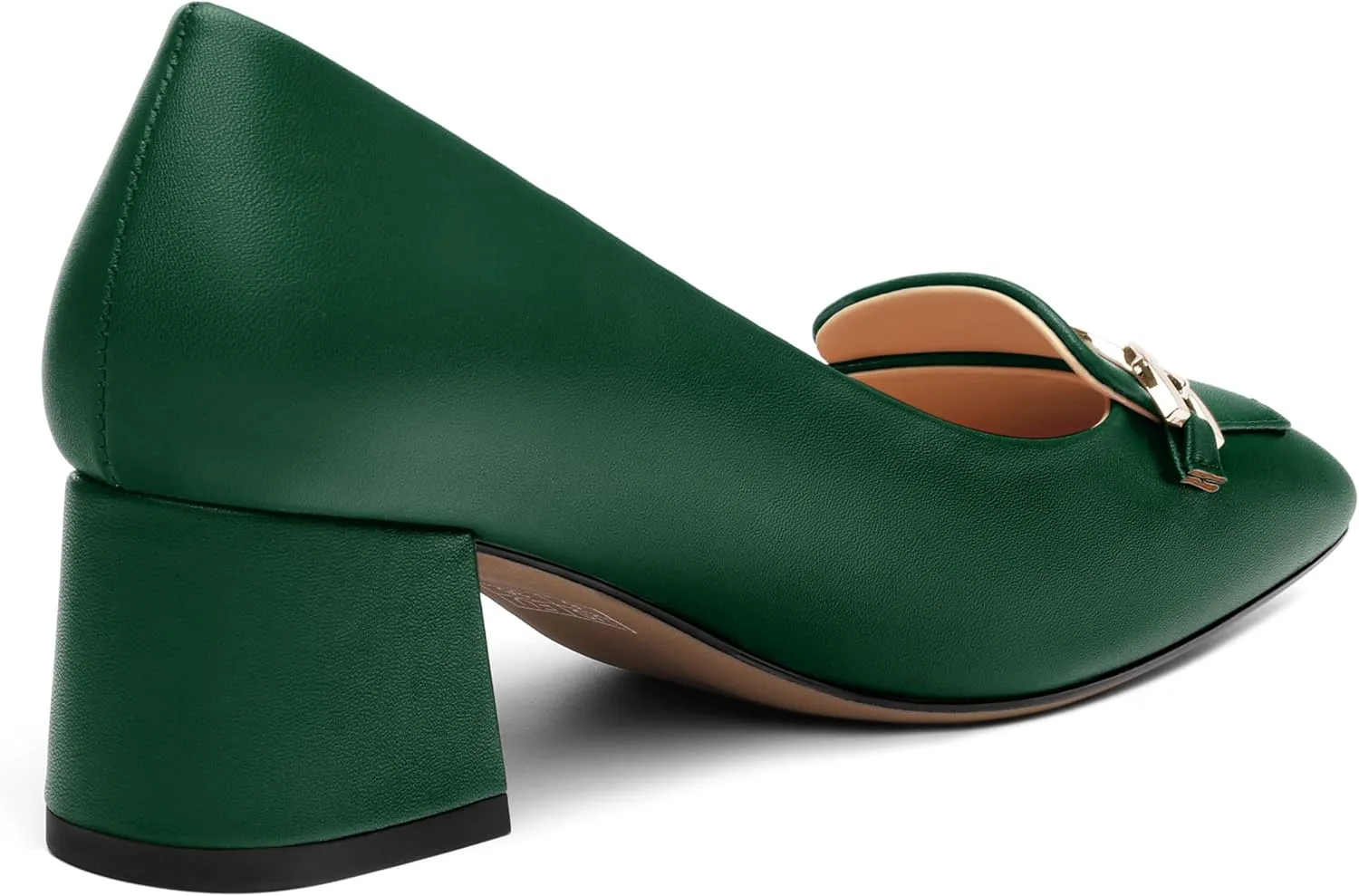 Women's Pumps Low Chunky Block Heel Square Toe Slip On Comfortable Dress Shoes for Work Office Casual