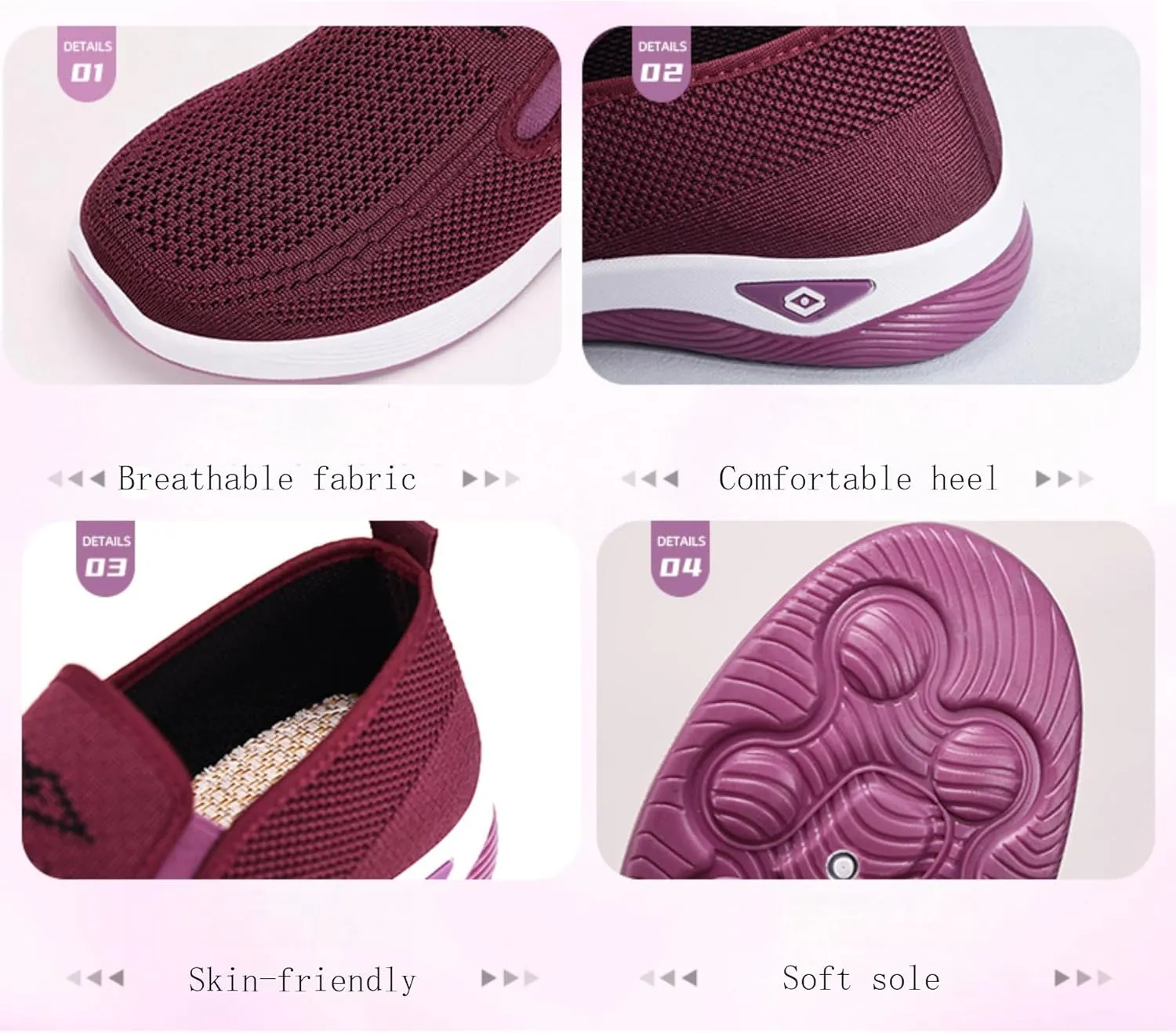 Women's Slip-On Breathable Mesh Sneakers  Lightweight Walking Shoes for Outdoor, Travel, Casual Wear  Comfortable Anti-Slip Loafers for Everyday, All-Day Use