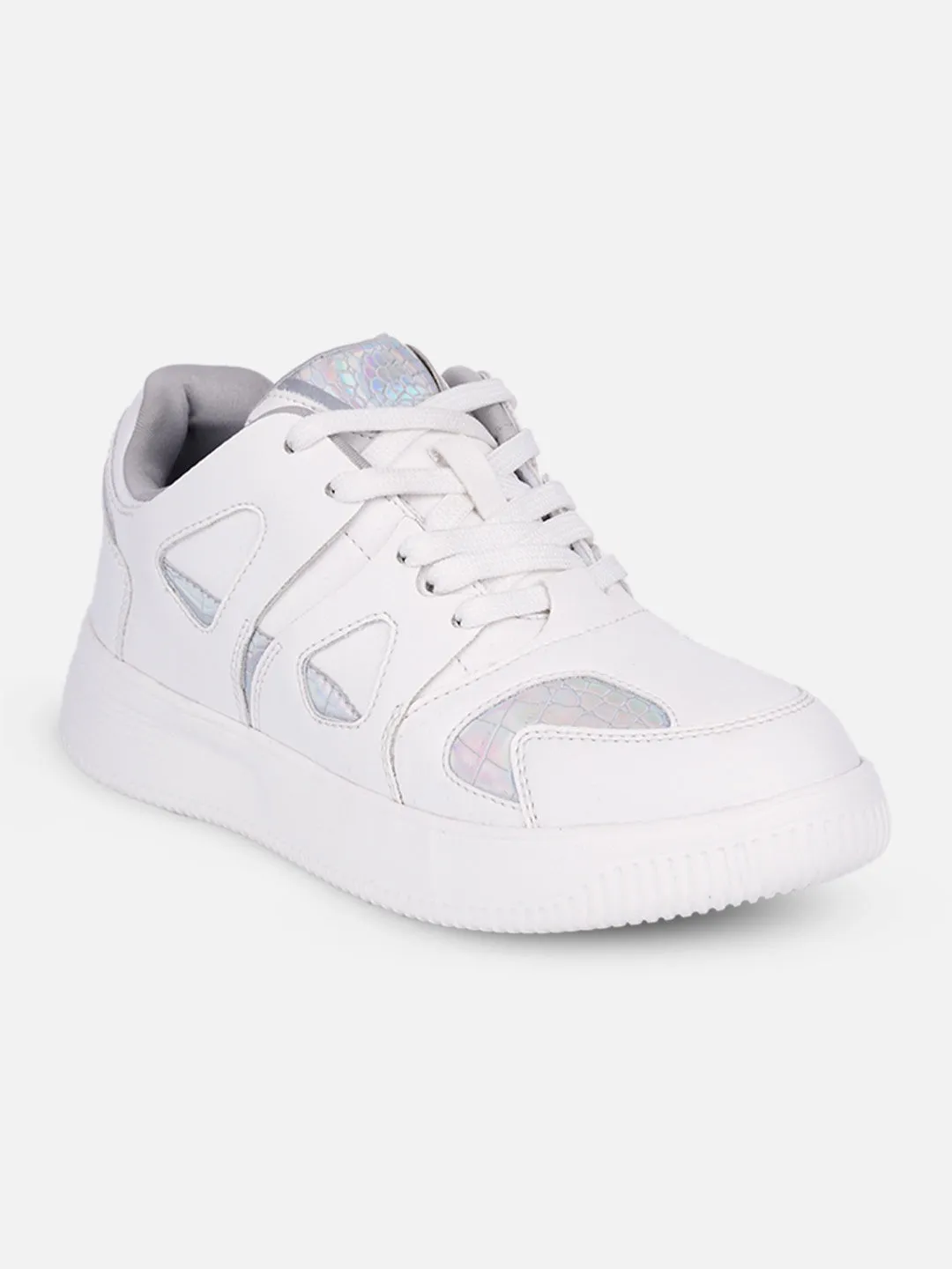 Women's White Platform Sneakers (IU1009)