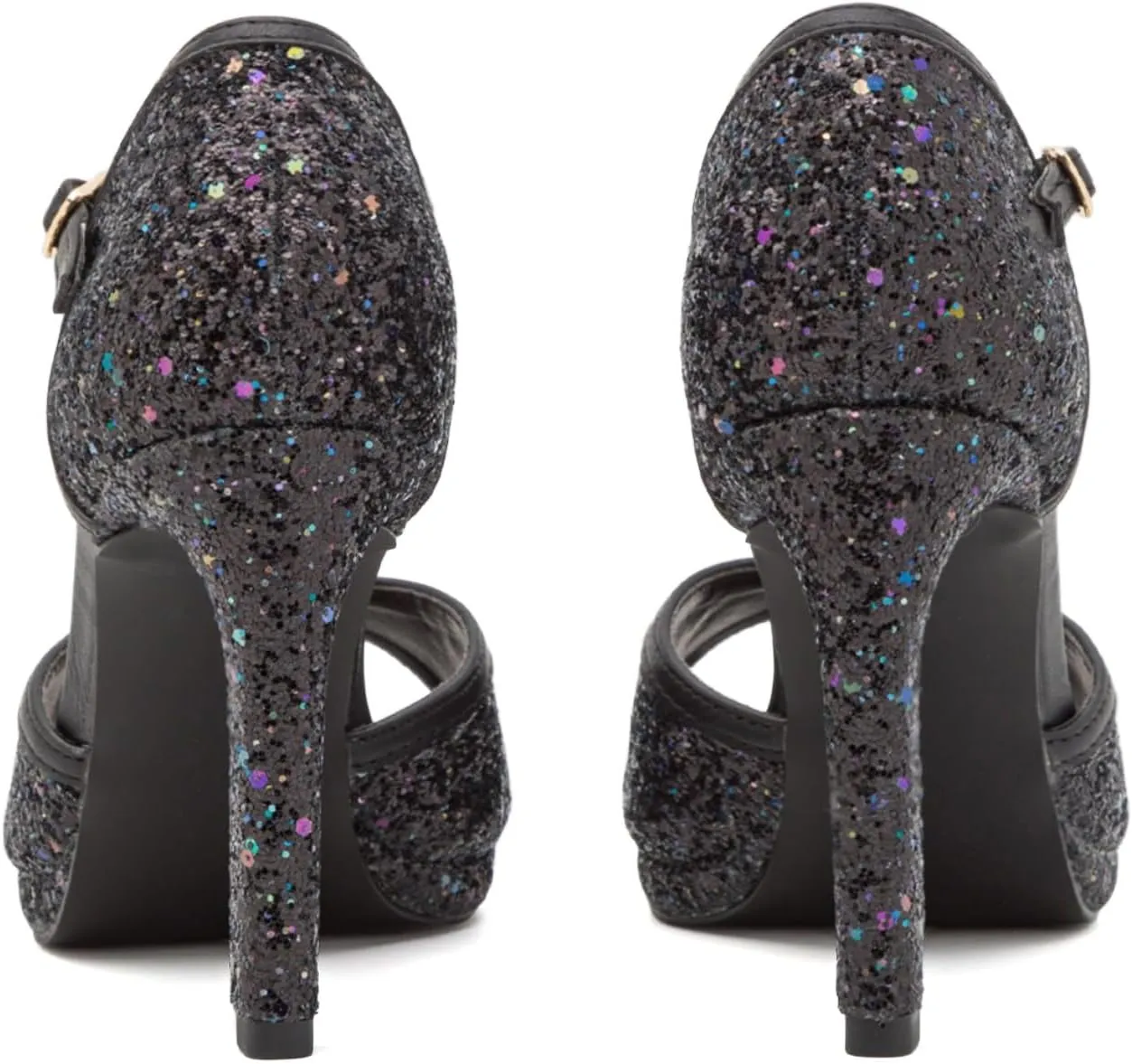 XYD Women Glitter Stiletto Heels Platform Ankle Strap Sequins Ballroom Latin Dance Shoes Open Toe High Heeled Sandals